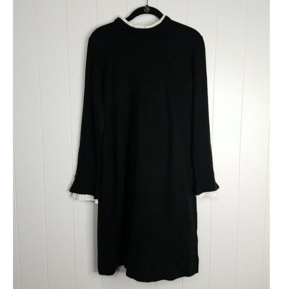 Vince Camuto Sweater Dress Womens Black Medium Knit Fall Winter Preppy Academia